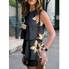 Dokotoo Rompers for Women Summer Dressy Short Jumpsuits 2026(Black Floral)