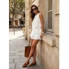 Dokotoo Rompers for Women Summer Dressy Short Jumpsuits 2026(Ruffle White)