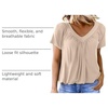 Dokotoo Women’s Casual Summer T Shirts Short Sleeve V Neck Tops Tshirts(Apricot)