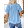 Dokotoo Women’s Casual Summer T Shirts Short Sleeve V Neck Tops Tshirts(Beau Blue)