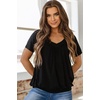 Dokotoo Women’s Casual Summer T Shirts Short Sleeve V Neck Tops Tshirts(Black)
