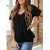Dokotoo Women’s Casual Summer T Shirts Short Sleeve V Neck Tops Tshirts(Black)