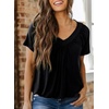 Dokotoo Women’s Casual Summer T Shirts Short Sleeve V Neck Tops Tshirts(Black)