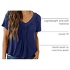 Dokotoo Women’s Casual Summer T Shirts Short Sleeve V Neck Tops Tshirts(Blue)