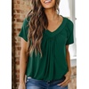 Dokotoo Women’s Casual Summer T Shirts Short Sleeve V Neck Tops Tshirts(Bright Green)