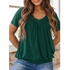 Dokotoo Women’s Casual Summer T Shirts Short Sleeve V Neck Tops Tshirts(Bright Green)