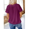 Dokotoo Women’s Casual Summer T Shirts Short Sleeve V Neck Tops Tshirts(Burgundy)