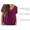 Dokotoo Women’s Casual Summer T Shirts Short Sleeve V Neck Tops Tshirts(Burgundy)