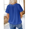 Dokotoo Women’s Casual Summer T Shirts Short Sleeve V Neck Tops Tshirts(Dark Blue)
