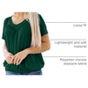 Dokotoo Women’s Casual Summer T Shirts Short Sleeve V Neck Tops Tshirts(Dark Green)