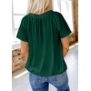 Dokotoo Women’s Casual Summer T Shirts Short Sleeve V Neck Tops Tshirts(Dark Green)