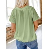 Dokotoo Women’s Casual Summer T Shirts Short Sleeve V Neck Tops Tshirts(Grass Green)