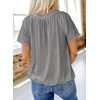 Dokotoo Women’s Casual Summer T Shirts Short Sleeve V Neck Tops Tshirts(Gray)