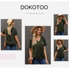 Dokotoo Women’s Casual Summer T Shirts Short Sleeve V Neck Tops Tshirts(Green)