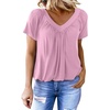 Dokotoo Women’s Casual Summer T Shirts Short Sleeve V Neck Tops Tshirts(Pink 2)