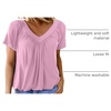 Dokotoo Women’s Casual Summer T Shirts Short Sleeve V Neck Tops Tshirts(Pink 2)
