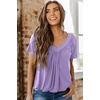 Dokotoo Women’s Casual Summer T Shirts Short Sleeve V Neck Tops Tshirts(Purple)