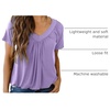 Dokotoo Women’s Casual Summer T Shirts Short Sleeve V Neck Tops Tshirts(Purple)