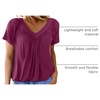 Dokotoo Women’s Casual Summer T Shirts Short Sleeve V Neck Tops Tshirts(Red)