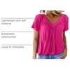 Dokotoo Women’s Casual Summer T Shirts Short Sleeve V Neck Tops Tshirts(Rose)