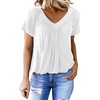 Dokotoo Women’s Casual Summer T Shirts Short Sleeve V Neck Tops Tshirts(White)