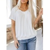 Dokotoo Women’s Casual Summer T Shirts Short Sleeve V Neck Tops Tshirts(White)