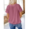 Dokotoo Women’s Casual Summer T Shirts Short Sleeve V Neck Tops Tshirts(Wisteria 2)