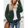 Dokotoo Womens Open Front Long Sleeve Chunky Knit Cardigan Sweaters Loose Outwear Coat(C Green)