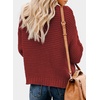 Dokotoo Womens Open Front Long Sleeve Chunky Knit Cardigan Sweaters Loose Outwear Coat(C Red)