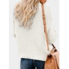 Dokotoo Womens Open Front Long Sleeve Chunky Knit Cardigan Sweaters Loose Outwear Coat(C White)