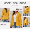 Dokotoo Womens Open Front Long Sleeve Chunky Knit Cardigan Sweaters Loose Outwear Coat(C Yellow)