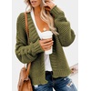 Dokotoo Womens Open Front Long Sleeve Chunky Knit Cardigan Sweaters Loose Outwear Coat(C1 Green)