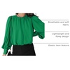 Dokotoo Women’s Tops Blouses for Women Casual Long Sleeve Shirts Crew Neck Bohemian Solid Color Spring Work Business(A Green)