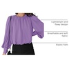 Dokotoo Women’s Tops Blouses for Women Casual Long Sleeve Shirts Crew Neck Bohemian Solid Color Spring Work Business(A Purple)