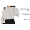 Dokotoo Women’s Tops Blouses for Women Casual Long Sleeve Shirts Crew Neck Bohemian Solid Color Spring Work Business(A White)