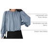 Dokotoo Women’s Tops Blouses for Women Casual Long Sleeve Shirts Crew Neck Bohemian Solid Color Spring Work Business(Light Blue)