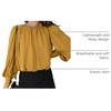 Dokotoo Women’s Tops Blouses for Women Casual Long Sleeve Shirts Crew Neck Bohemian Solid Color Spring Work Business(Yellow)