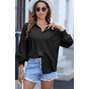 Dokotoo Womens Tops Oversized Textured Button Down Shirts Smocked Long Sleeve V Neck Casual Loose Blouses