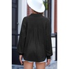Dokotoo Womens Tops Oversized Textured Button Down Shirts Smocked Long Sleeve V Neck Casual Loose Blouses