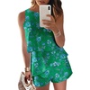 Dokotoo Rompers for Women Summer Dressy Short Jumpsuits 2026(Green Floral)