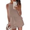 Dokotoo Rompers for Women Summer Dressy Short Jumpsuits 2026(Khaki)