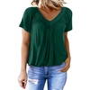 Dokotoo Women’s Casual Summer T Shirts Short Sleeve V Neck Tops Tshirts(Bright Green)