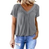 Dokotoo Women’s Casual Summer T Shirts Short Sleeve V Neck Tops Tshirts(Gray)
