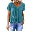 Dokotoo Women’s Casual Summer T Shirts Short Sleeve V Neck Tops Tshirts(Sky Blue)