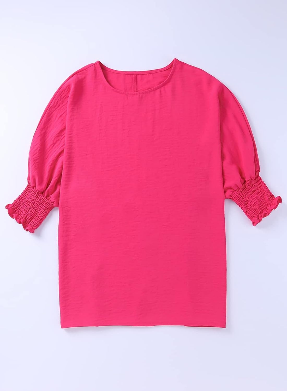 image:imageDokotoo 34 Length Sleeve Womens Tops Dressy Casual Blouses Boat Neck Batwing Babydoll TopA Rose
