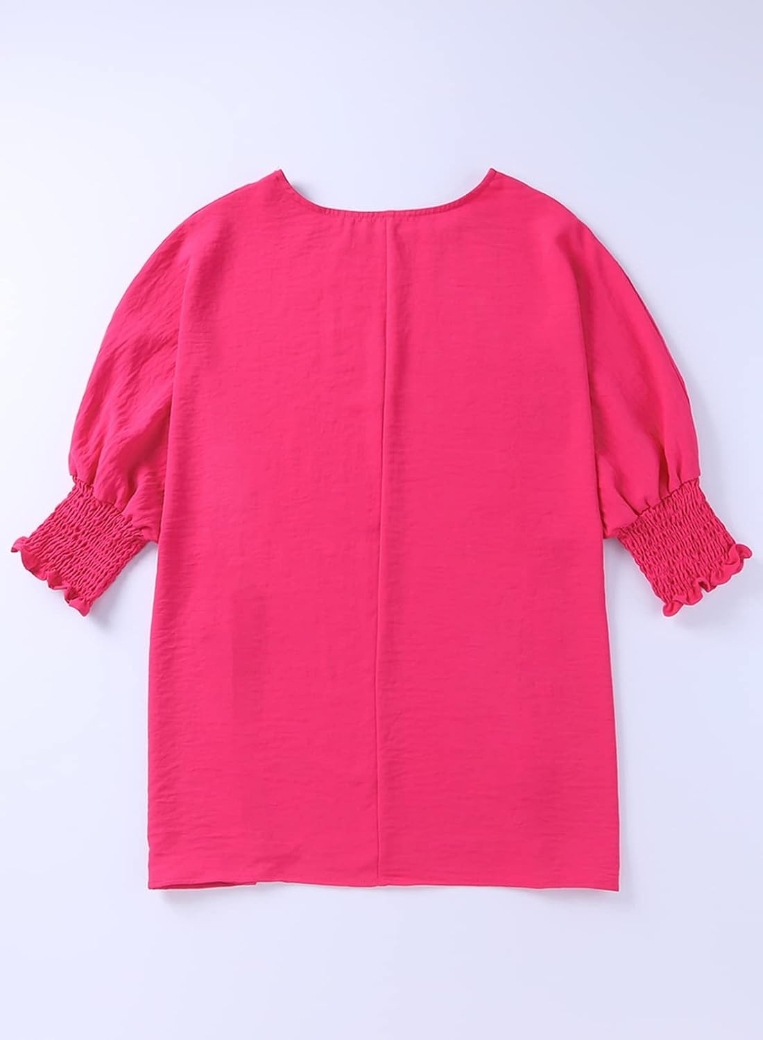 image:imageDokotoo 34 Length Sleeve Womens Tops Dressy Casual Blouses Boat Neck Batwing Babydoll TopA Rose