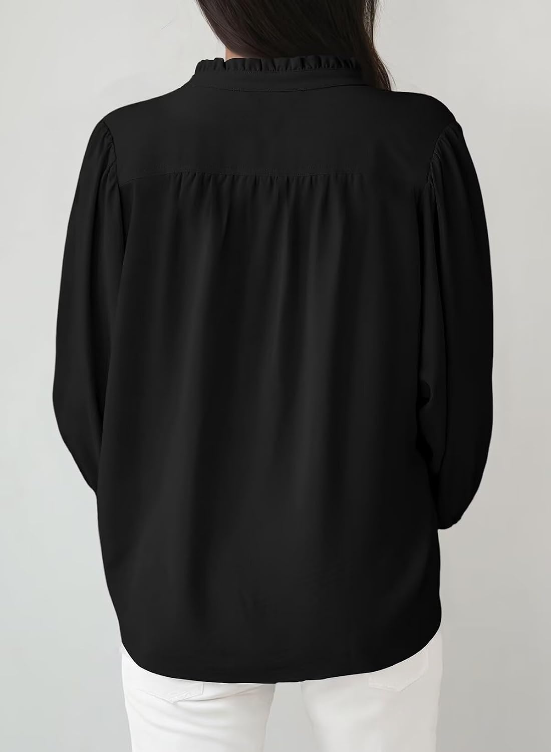 image:imageDokotoo Blouses for Women Dressy Casual V Neck Button Down ShirtsBlack