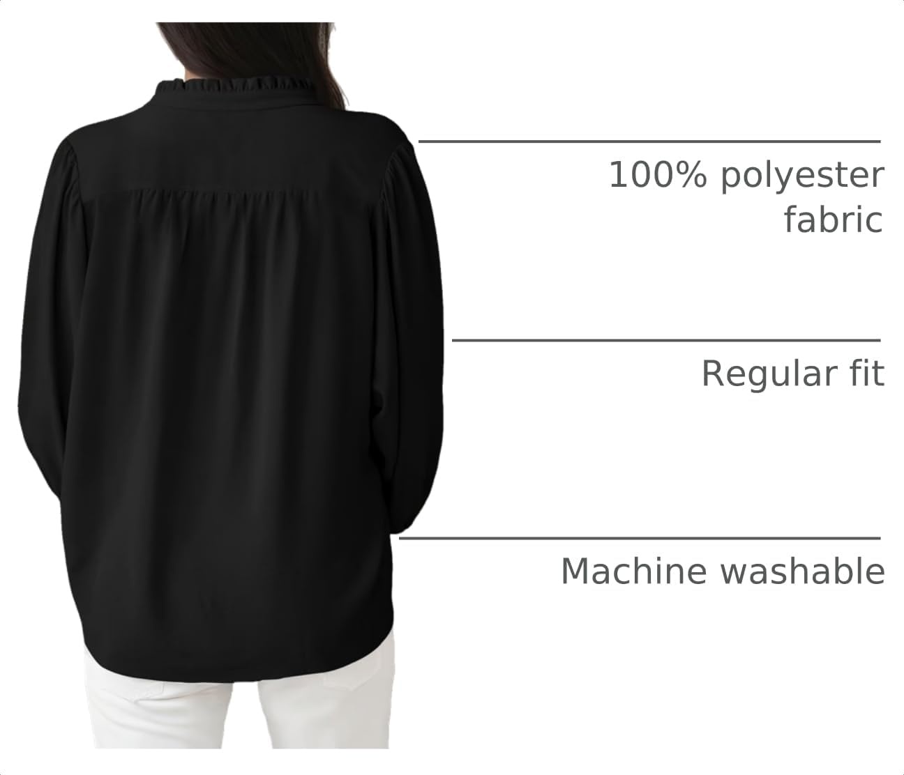 image:imageDokotoo Blouses for Women Dressy Casual V Neck Button Down ShirtsBlack