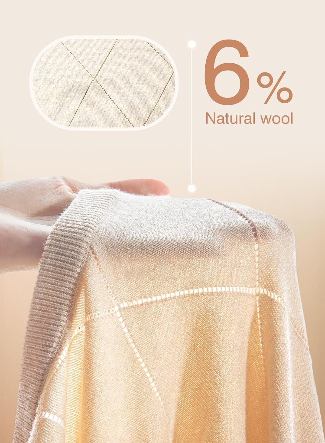 image:imageDokotoo Sweaters for Women Long Sleeve Crewneck Diamond Hollow Out Lightweight Pullover Sweater Tops Fall OutfitsWhite