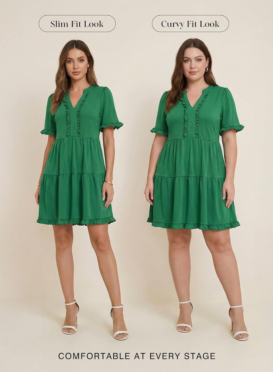image:imageDokotoo Womens A Line Babydoll Casual Summer Dresses with PocketsKelly Green